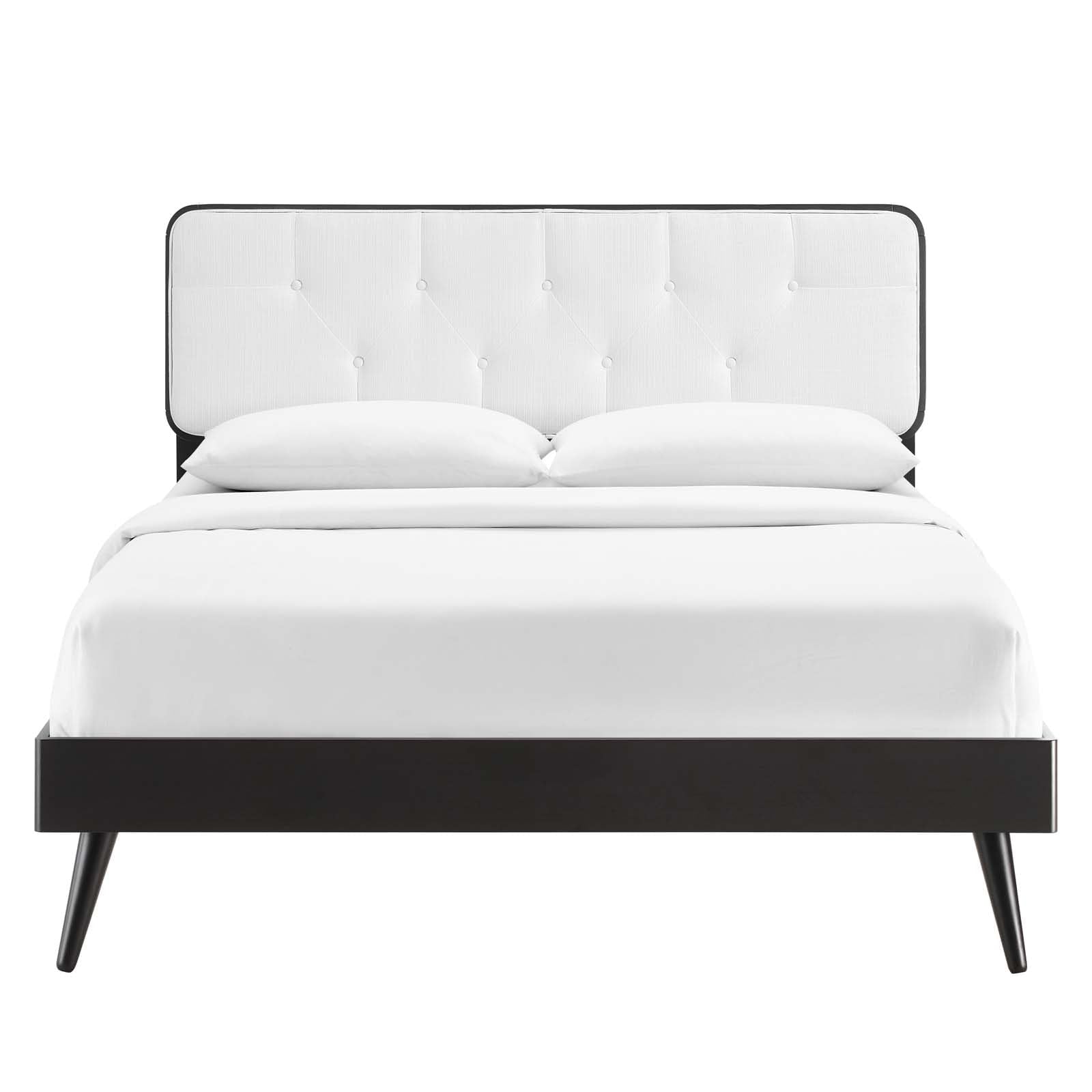 adjustable bed bases | CasaFoyer Bridgette Tufted Wood Full Platform Bed | Retro Charm | Organic Aesthetics | Durable Construction | No Box Spring Needed | Black White | casafoyer.myshopify.com