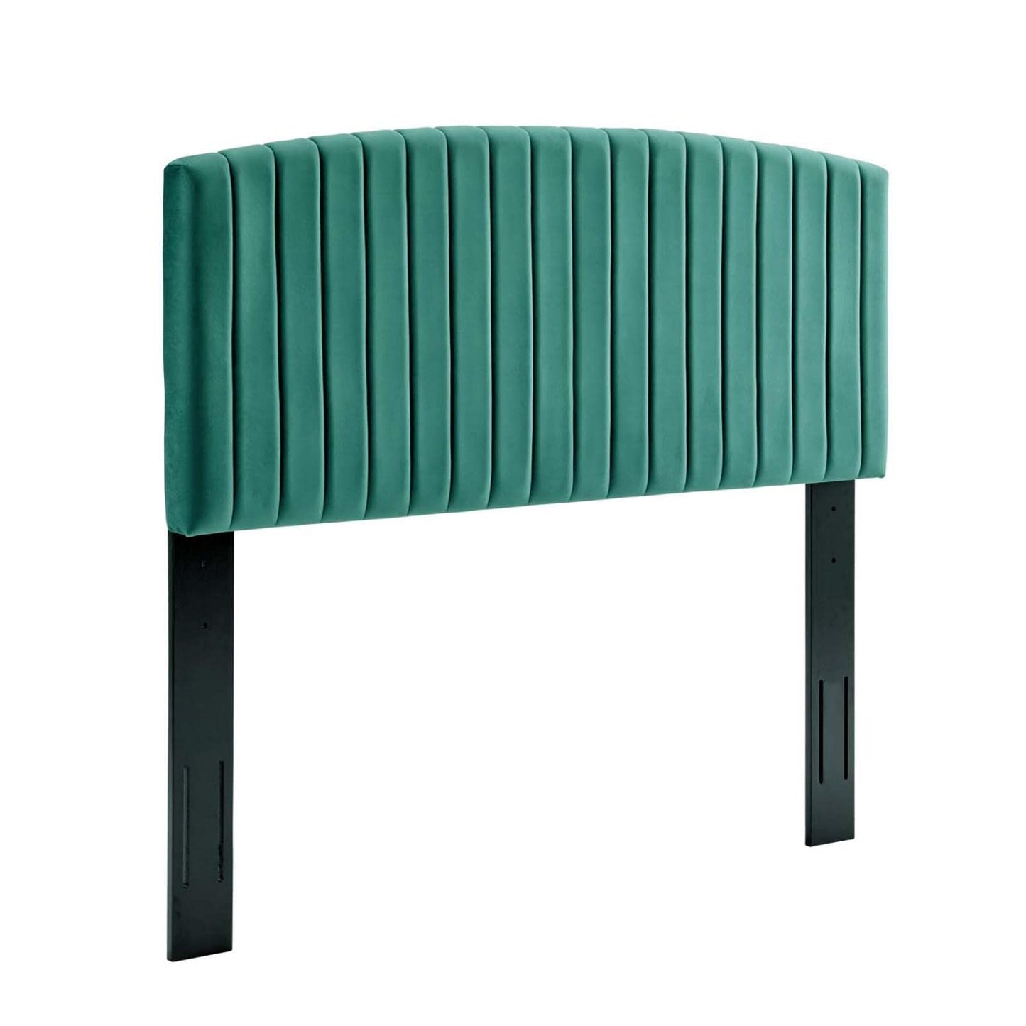 Bed | CasaFoyer Rebecca Twin Channel Tufted Performance Velvet Upholstered Headboard | Elegant, Durable, Comfortable | Teal | casafoyer.myshopify.com