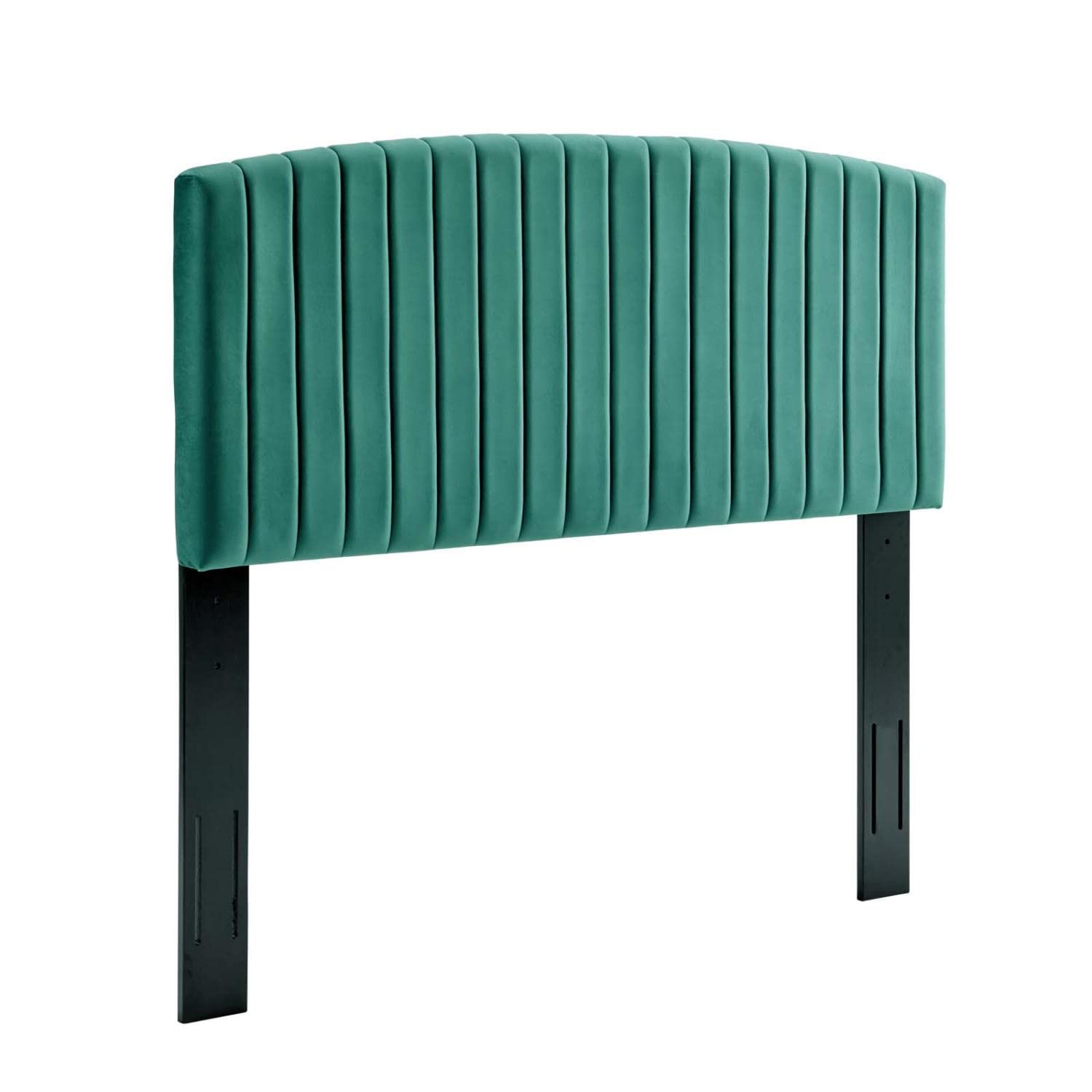 Bed | CasaFoyer Rebecca Twin Channel Tufted Performance Velvet Upholstered Headboard | Elegant, Durable, Comfortable | Teal | casafoyer.myshopify.com