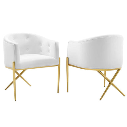 home office desk chairs | CasaFoyer Savour Tufted Performance Velvet Accent Dining Armchair | Stain-Resistant | Comfortable | Durable | Set of 2 | Luxury & Sophistication for Dining Room or Living Space | casafoyer.myshopify.com