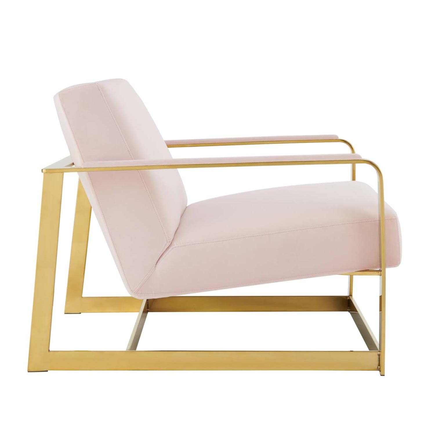 home office desk chairs | CasaFoyer Seg Performance Velvet Accent Chair | Durable Steel Frame | Stain-Resistant Upholstery | Plush Foam Padding | Ideal for Offices & Reception Areas | Gold Pink | casafoyer.myshopify.com