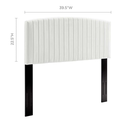 Bed | CasaFoyer Rebecca Twin Channel Tufted Performance Velvet Upholstered Headboard | Elegant White Design | Durable Solid Wood Construction | Stain-Resistant Velvet Upholstery | Ultimate Comfort with Dense Foam Padding | casafoyer.myshopify.com
