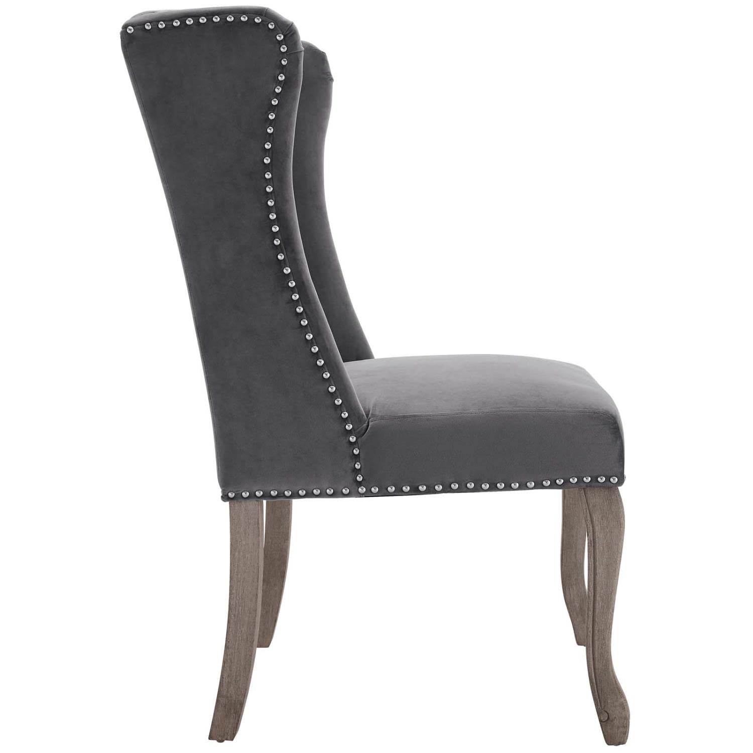 home office desk chairs | CasaFoyer Apprise Performance Velvet Dining Side Chair | French-Inspired Vintage Design | Deep-Button Tufting | Nailhead Trim | Weathered Wood Legs | Stain-Resistant | Wingback Style | Comfortable Seating | Set of 2 | casafoyer.myshopify.com
