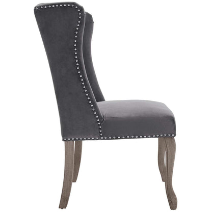 home office desk chairs | CasaFoyer Apprise Performance Velvet Dining Side Chair | French-Inspired Vintage Design | Deep-Button Tufting | Nailhead Trim | Weathered Wood Legs | Stain-Resistant | Wingback Style | Comfortable Seating | Set of 2 | casafoyer.myshopify.com