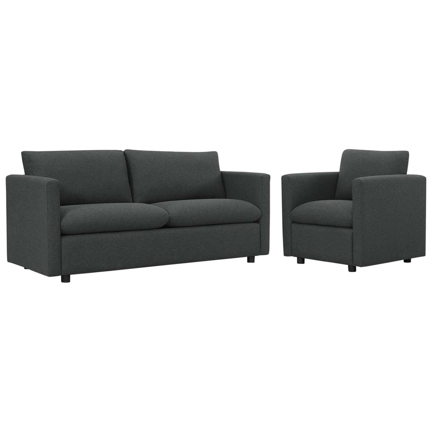 kitchen and dining room sets | CasaFoyer Activate Upholstered Fabric Sofa & Armchair Set | Cozy & Versatile | Soft Polyester | Modern Design | Rounded Cushion Corners | Accent Pillows | Wood Legs | Sturdy & Durable | Easy to Unpack | Gray | casafoyer.myshopify.com