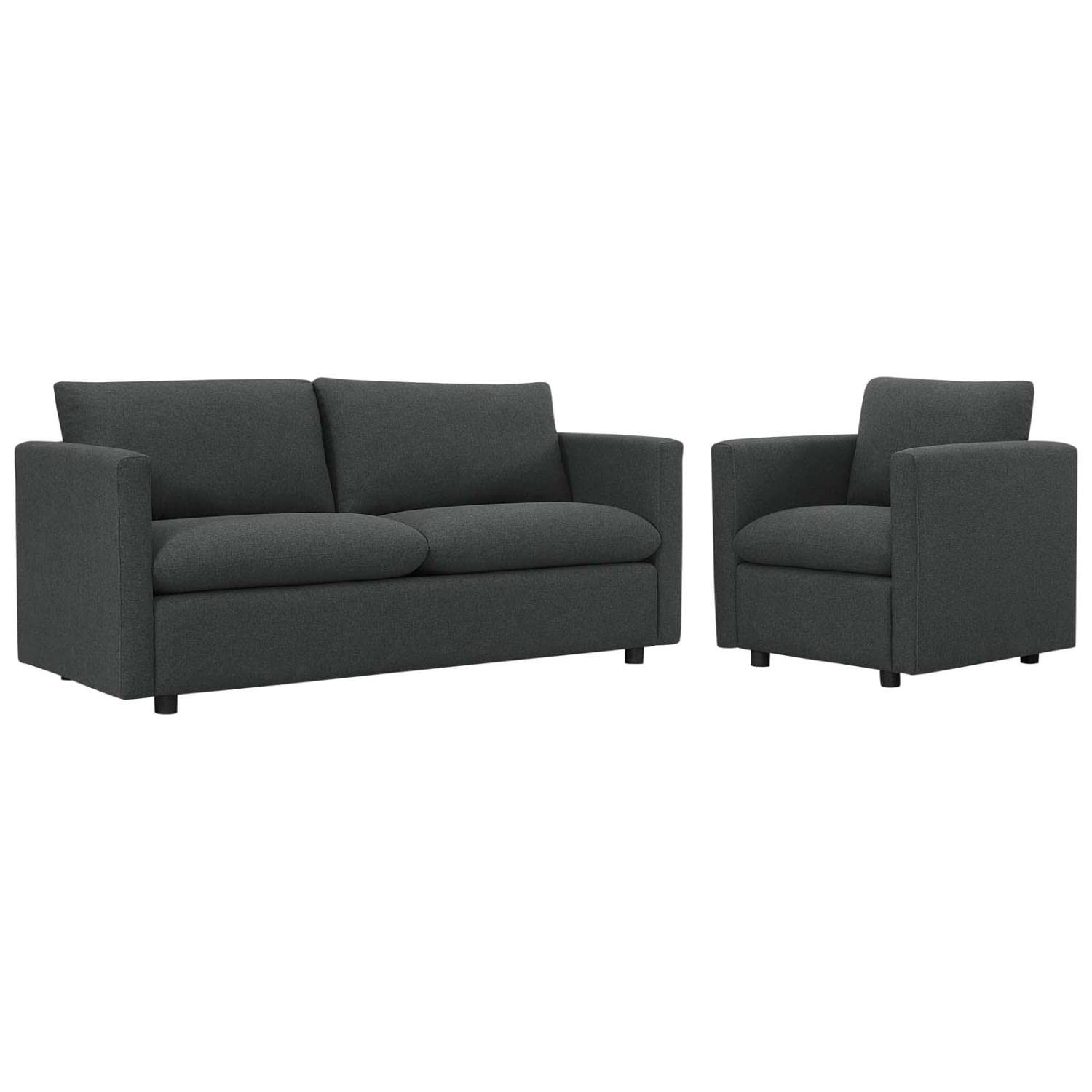 kitchen and dining room sets | CasaFoyer Activate Upholstered Fabric Sofa & Armchair Set | Cozy & Versatile | Soft Polyester | Modern Design | Rounded Cushion Corners | Accent Pillows | Wood Legs | Sturdy & Durable | Easy to Unpack | Gray | casafoyer.myshopify.com