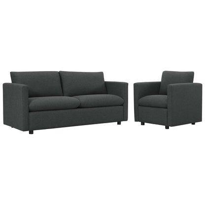 kitchen and dining room sets | CasaFoyer Activate Upholstered Fabric Sofa & Armchair Set | Cozy & Versatile | Soft Polyester | Modern Design | Rounded Cushion Corners | Accent Pillows | Wood Legs | Sturdy & Durable | Easy to Unpack | Gray | casafoyer.myshopify.com