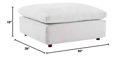 kitchen and dining room sets | CasaFoyer Commix Ottoman | Plush, Stylish & Comfortable | Performance Velvet | Solid Wood | Foam Padding | Duck Down Cushions | Ideal for Living Room, Family Room or Game Room | Plastic Foot Glides | White | casafoyer.myshopify.com