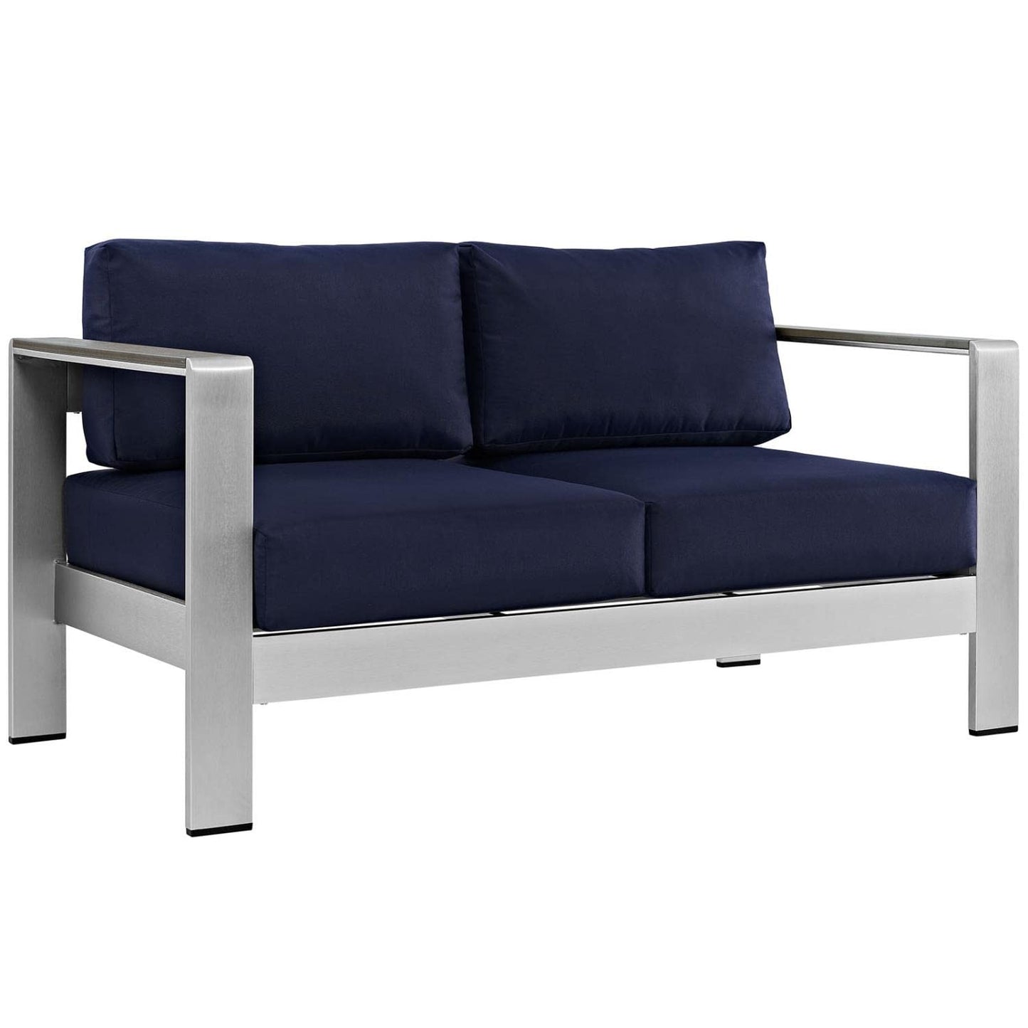 kitchen and dining room sets | CasaFoyer Shore Outdoor Patio Collection | Durable Aluminum Sectional Sofa Set - Silver Navy | casafoyer.myshopify.com