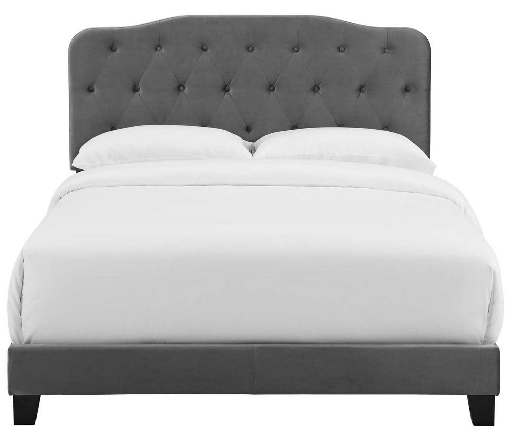 adjustable bed bases | CasaFoyer Amelia King Bed | Luxurious Velvet Upholstery | Stain-Resistant | Button-Tufted Headboard | Durable Construction | Non-Marking Wood Legs | Accommodates Various Mattresses | Elegant & Opulent | 800 lbs. Weight Capacity | Gray | casafoyer.myshopify.com