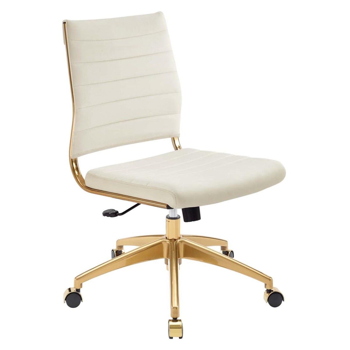 home office desk chairs | CasaFoyer Jive Armless Mid Back Office Chair | Stylish & Functional | Stain-Resistant Velvet Upholstery | Chrome-Plated Aluminum Base | Dual-Wheel Casters | Perfect for Modern Offices | casafoyer.myshopify.com