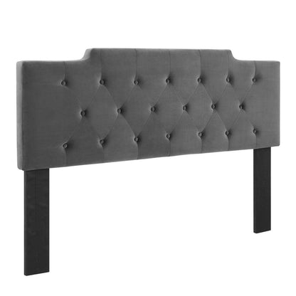 Bed | CasaFoyer Juliet Tufted Performance Velvet Full/Queen Headboard | Vintage Elegance | Diamond Button Tufting | Plush Padding | Stain-Resistant | Height-Adjustable | casafoyer.myshopify.com