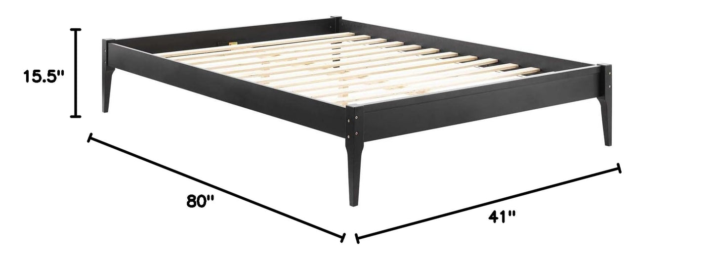 bed frames | CasaFoyer June Twin Platform Bed | Stylish & Cozy | Mid-Century Design | Sturdy Wood & MDF | No Box Spring Needed | Easy Assembly | 601 lbs Weight Capacity | casafoyer.myshopify.com