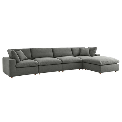 kitchen and dining room sets | CasaFoyer Commix Plush Comfort Sectional Sofa Set - Gray | Solid Wood Frame | Soft Polyester & Linen Upholstery | Cotton & Down Cushions | 5 Piece | casafoyer.myshopify.com