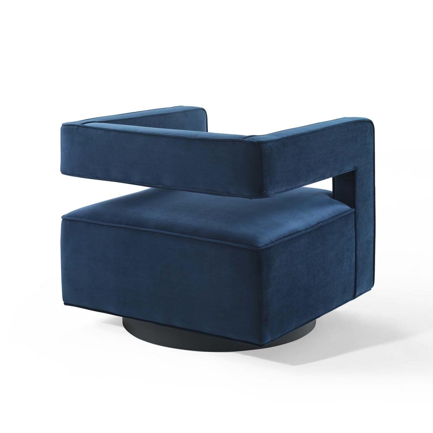 home office desk chairs | CasaFoyer Booth Swivel Armchair | Vintage Glam Deco Design | Stain-Resistant Velvet Upholstery | Comfortable Seating | 360-Degree Swivel Base | Midnight Blue | casafoyer.myshopify.com