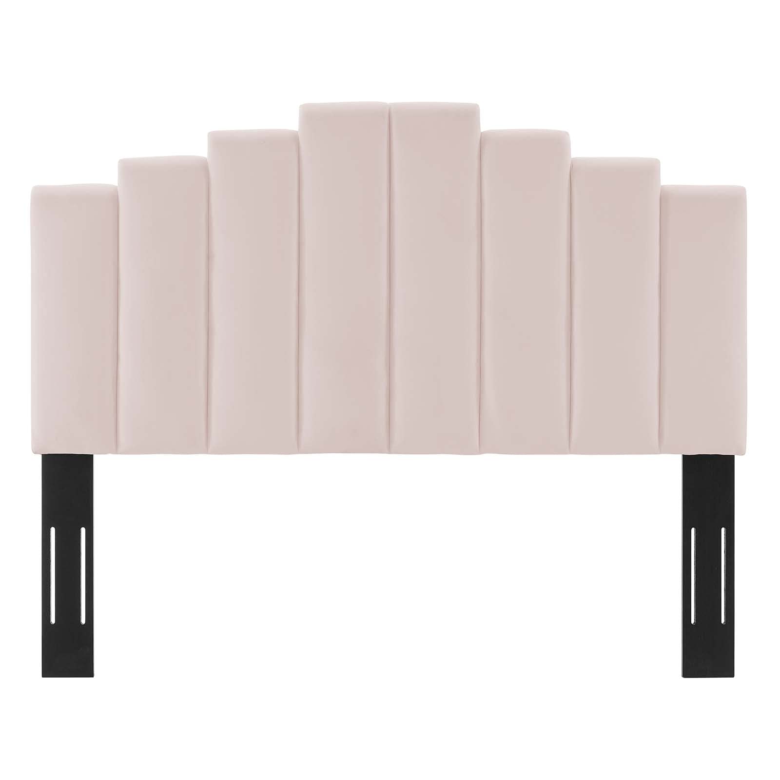 headboards | CasaFoyer Noelle Performance Velvet King/California King Headboard | Opulent Art Deco Style | Stain-Resistant Fabric | Adjustable Height | Pink | casafoyer.myshopify.com