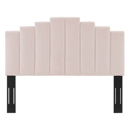 headboards | CasaFoyer Noelle Performance Velvet King/California King Headboard | Opulent Art Deco Style | Stain-Resistant Fabric | Adjustable Height | Pink | casafoyer.myshopify.com
