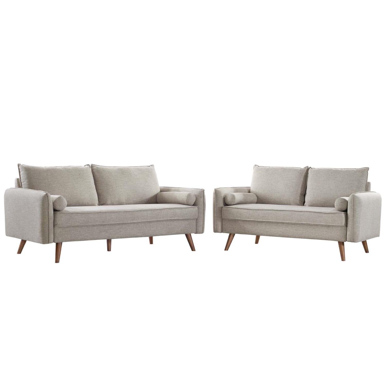 kitchen and dining room sets | CasaFoyer Revive Sofa and Loveseat Set | Vibrant Oasis Design | Comfortable & Sophisticated | Bolster Pillows | Soft Fabric Upholstery | Splayed Wood Legs | Supports up to 1323 lbs | Includes Sofa & Loveseat | casafoyer.myshopify.com