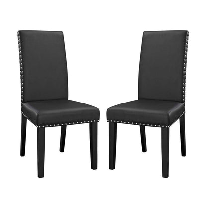 home office desk chairs | CasaFoyer Parcel Dining Chair Set of 2 | Faux Leather Upholstered | Nail-Head Trim | Comfortable Foam Padding | Solid Wood Legs | Easy Assembly | Stylish Dining Enhancement | casafoyer.myshopify.com