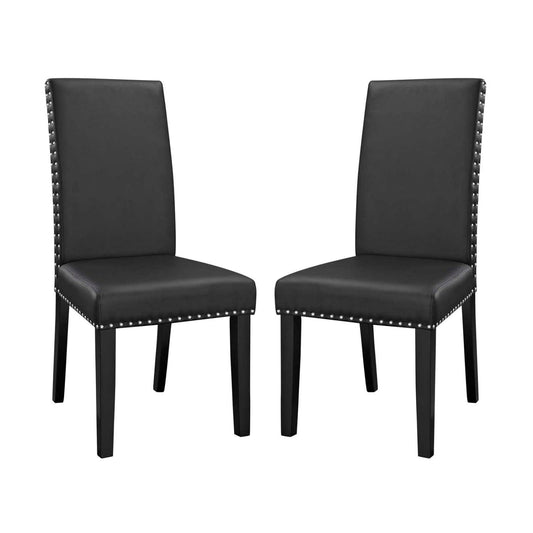 home office desk chairs | CasaFoyer Parcel Dining Chair Set of 2 | Faux Leather Upholstered | Nail-Head Trim | Comfortable Foam Padding | Solid Wood Legs | Easy Assembly | Stylish Dining Enhancement | casafoyer.myshopify.com