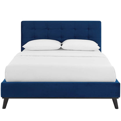 adjustable bed bases | CasaFoyer McKenzie Queen Platform Bed | Biscuit Tufted | Ultimate Comfort & Luxury | Stain-Resistant Velvet | No Box Spring Needed | Farmhouse, Rustic, Modern Style | Supports up to 800 lbs | Navy | casafoyer.myshopify.com