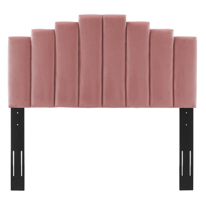 headboards | CasaFoyer Noelle Performance Velvet Full/Queen Headboard | Opulent Art Deco Design | Stain-Resistant | Adjustable Height | Dusty Rose | casafoyer.myshopify.com