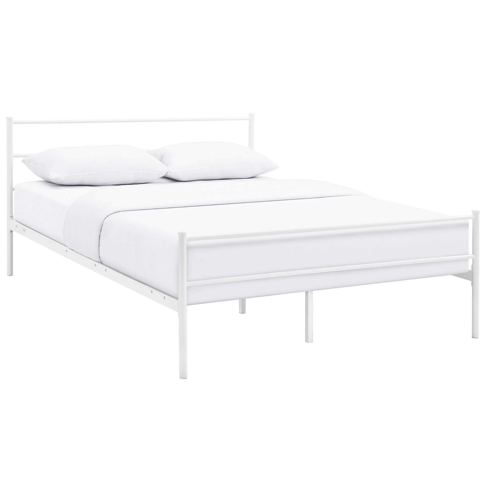 Bed | CasaFoyer Alina Platform Queen Bed Frame | Rustic Design | Sturdy Steel Frame | Supports 1323 lbs | No Box Spring Needed | Compatible with Memory Foam, Spring, Latex, Hybrid Mattresses | Mattress not included | casafoyer.myshopify.com