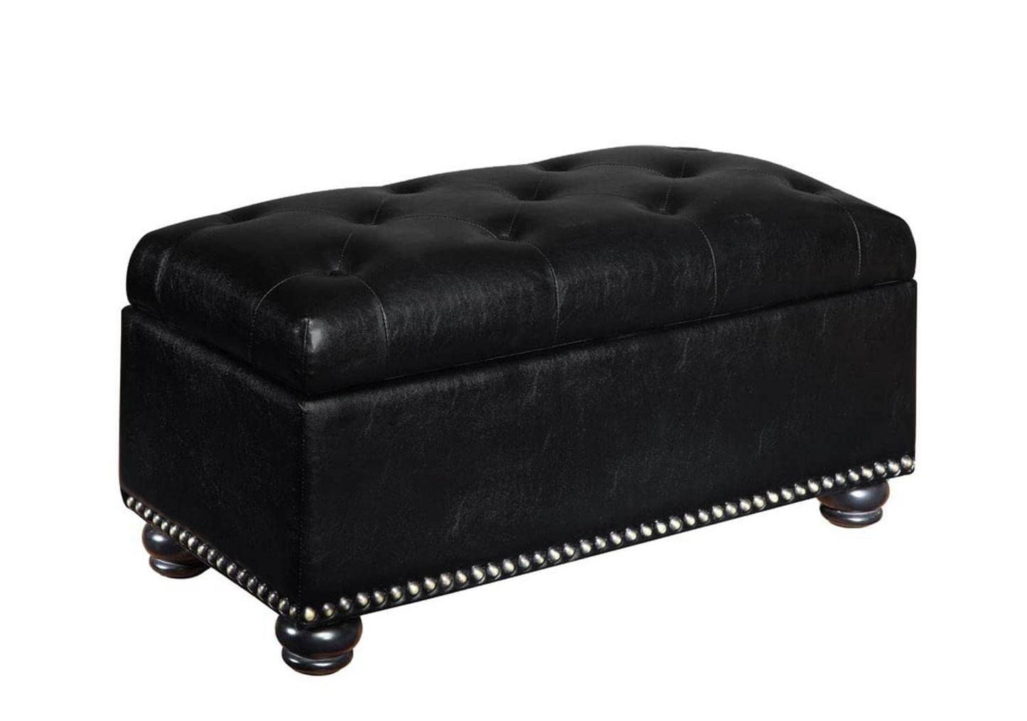 Ottoman | Elegant Designs4Comfort 7th Avenue Storage Ottoman | Nailhead Trim | Stylish Bench & Practical Storage | Lift-Up Lid | Revitalize Home Decor | casafoyer.myshopify.com