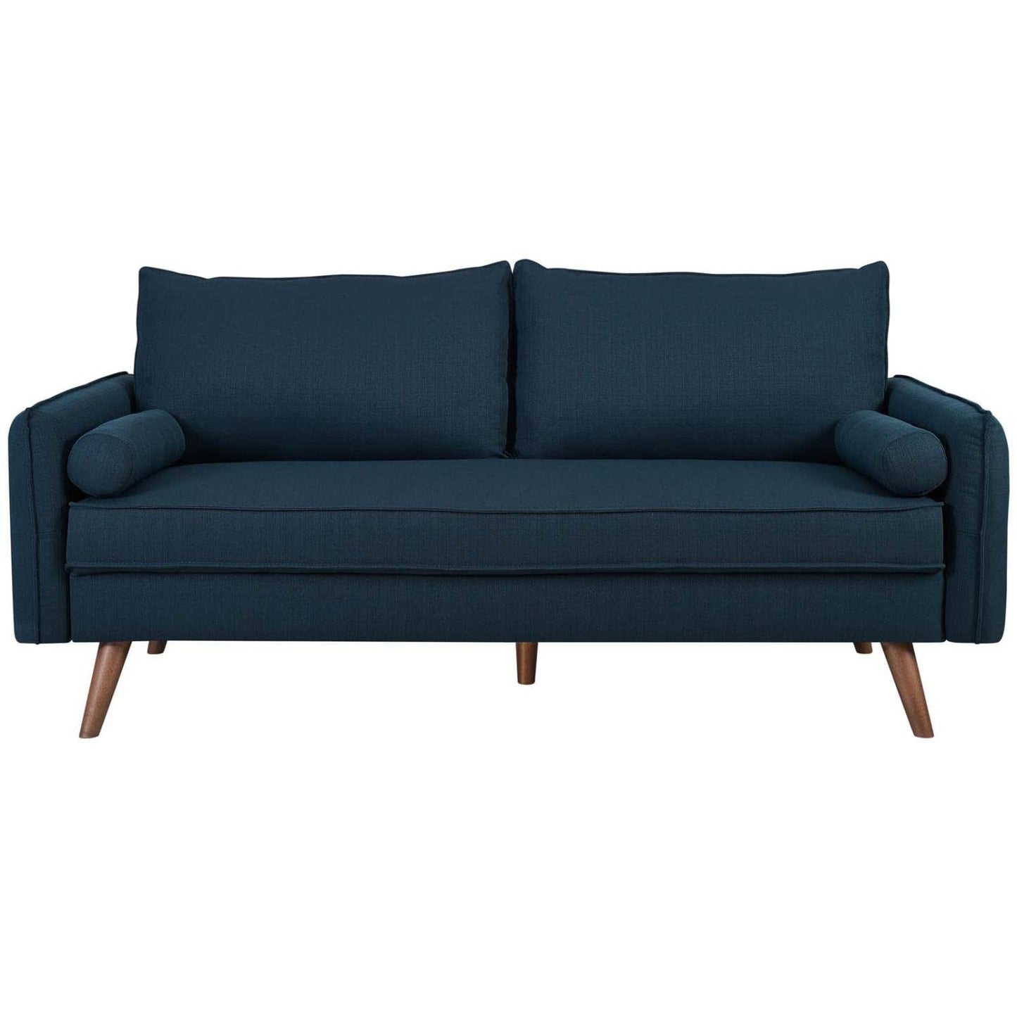 sofas | Revive | Cozy Sofa with Bolster Pillows | Azure | Splayed Wood Legs | Compact Shipping | Ultimate Lounging Haven | casafoyer.myshopify.com