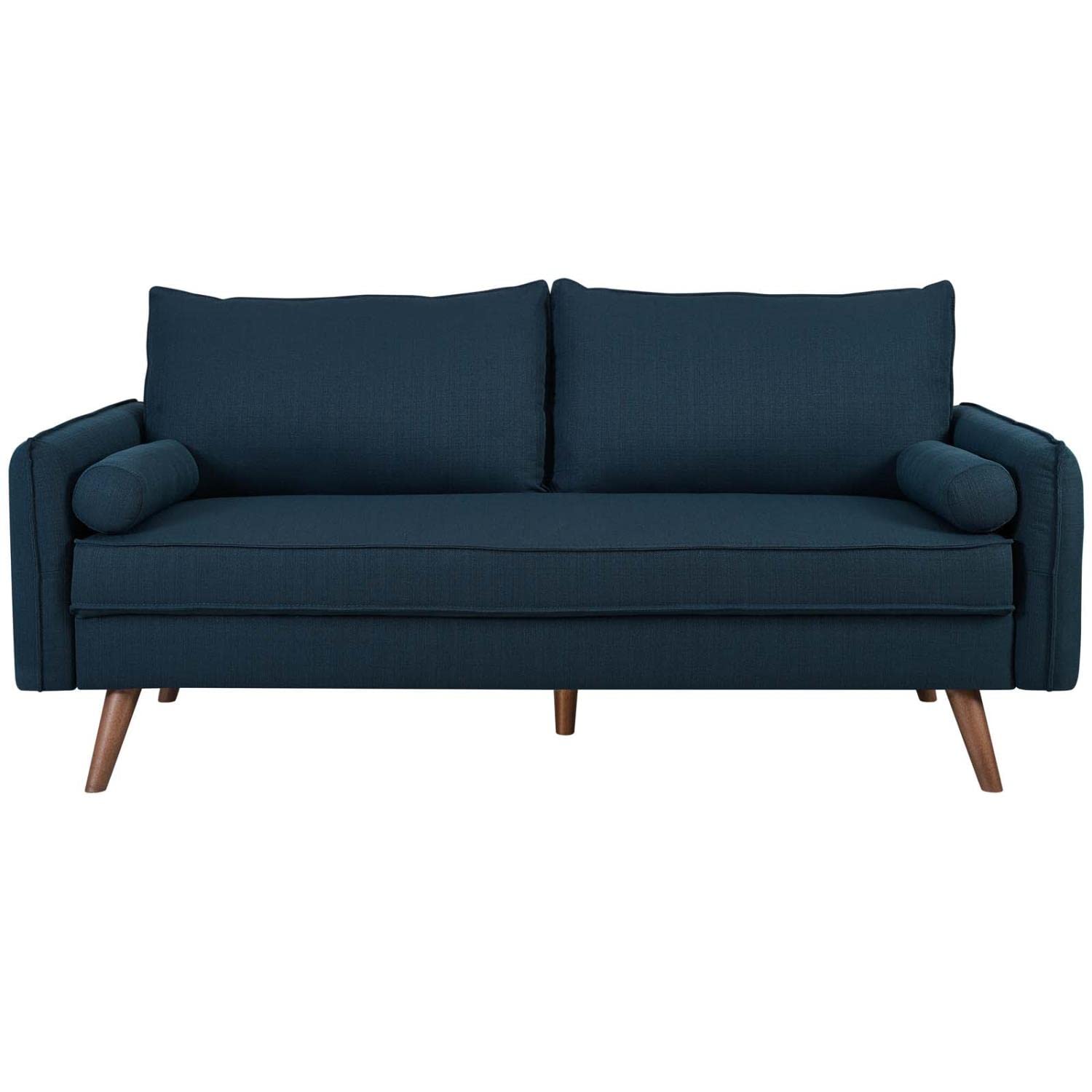 sofas | Revive | Cozy Sofa with Bolster Pillows | Azure | Splayed Wood Legs | Compact Shipping | Ultimate Lounging Haven | casafoyer.myshopify.com