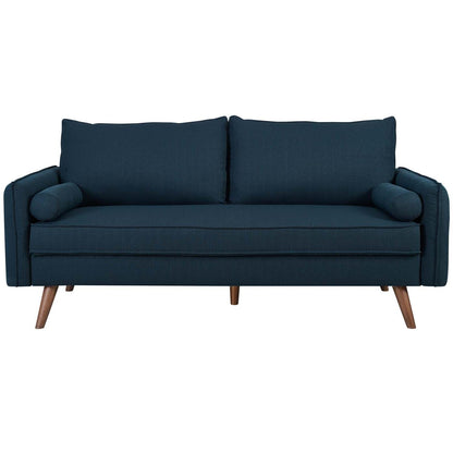 sofas | Revive | Cozy Sofa with Bolster Pillows | Azure | Splayed Wood Legs | Compact Shipping | Ultimate Lounging Haven | casafoyer.myshopify.com