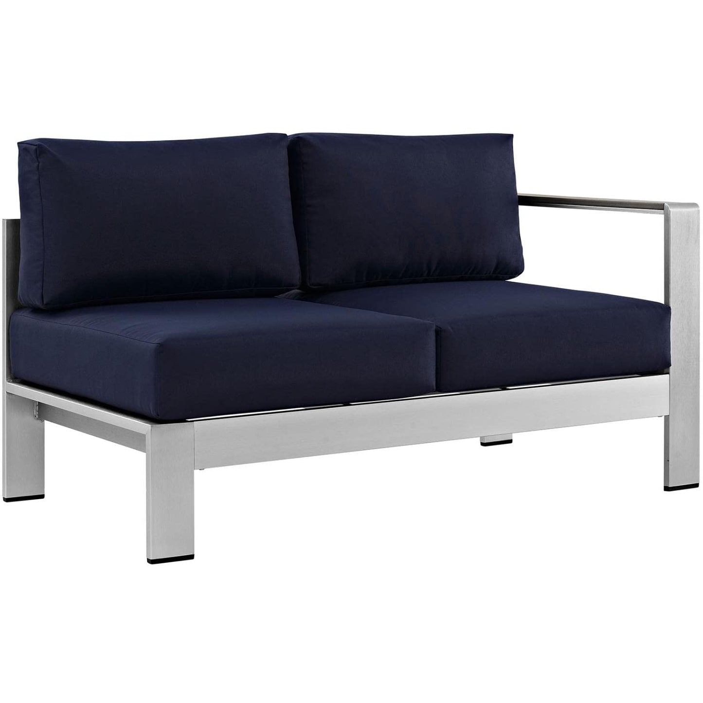 kitchen and dining room sets | CasaFoyer Shore Outdoor Patio Collection | Durable Aluminum Sectional Sofa Set | Silver Navy | casafoyer.myshopify.com