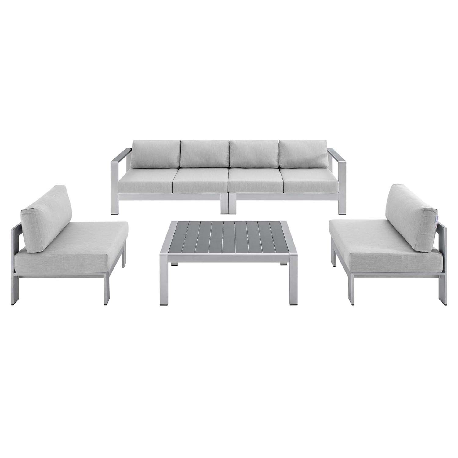 sofas | CasaFoyer Shore Outdoor Patio Aluminum 5 Piece Sectional Sofa Set | Weatherproof | Sunbrella Fabric | Stylish & Comfortable | casafoyer.myshopify.com