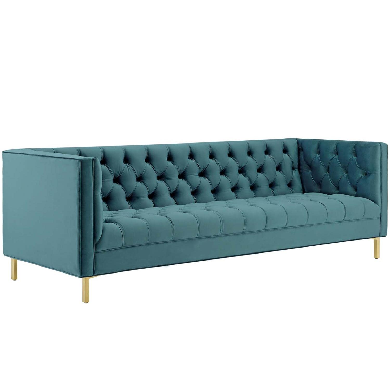 sofas | CasaFoyer Delight Tufted Button Performance Velvet Sofa | Timeless Elegance & Plush Comfort | Stain-Resistant & Luxurious Seating | Modern Aesthetic | Gold Stainless Steel Legs | Built to Last | casafoyer.myshopify.com
