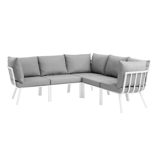 kitchen and dining room sets | CasaFoyer Riverside Outdoor Patio Aluminum 5 Piece Sectional | Coastal Design | UV-Resistant Cushions | Powder-Coated Frame | Perfect for Patio, Backyard, Balcony | casafoyer.myshopify.com