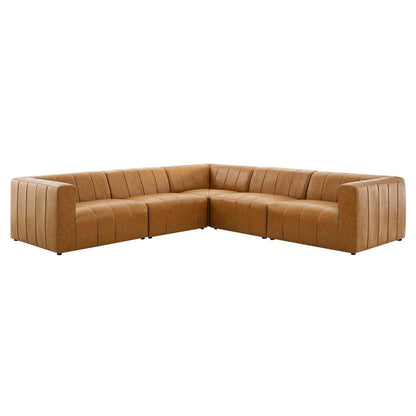 sofas | CasaFoyer Bartlett Vegan Leather 5-Piece Sectional Sofa | Customizable Design | Retro Modern Style | Vegan Leather Upholstery | Dense Foam Padding | Solid Wood Frame | Modular Connectors | Non-Marking Foot Caps | 331 lbs Weight Capacity | casafoyer.myshopify.com