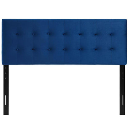Bed | CasaFoyer Emily Full Performance Velvet Biscuit Tufted Headboard | Timeless Charm & Contemporary Luxury | Soft & Stain-Resistant | Adjustable Height | Navy | casafoyer.myshopify.com