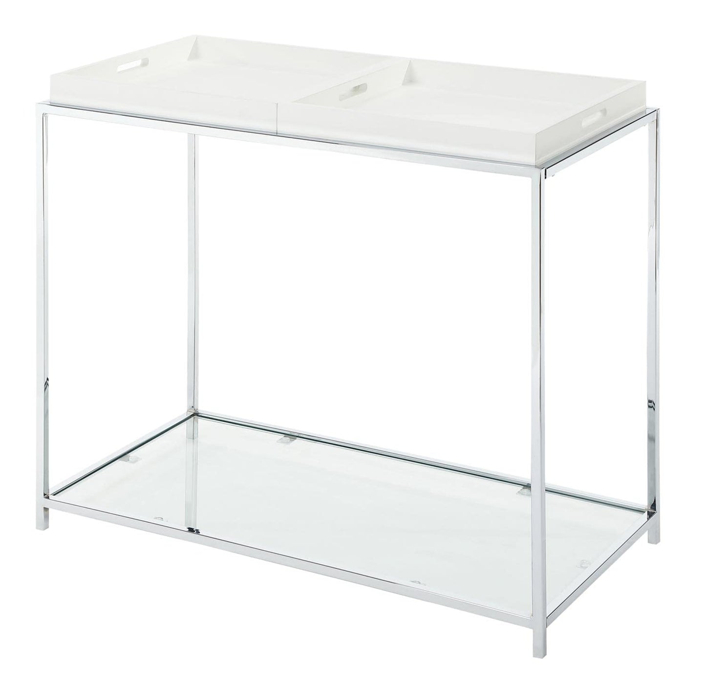 TABLE | Ergode Palm Beach Console Table | Urban Aesthetics | Versatile Functionality | Removable Trays | Clear Glass Top | casafoyer.myshopify.com