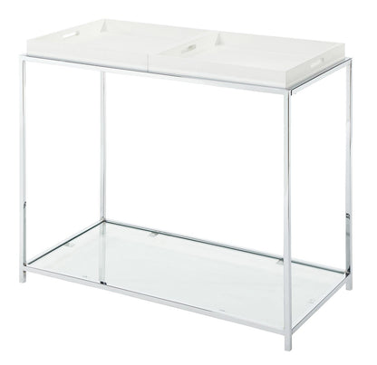 TABLE | Ergode Palm Beach Console Table | Urban Aesthetics | Versatile Functionality | Removable Trays | Clear Glass Top | casafoyer.myshopify.com