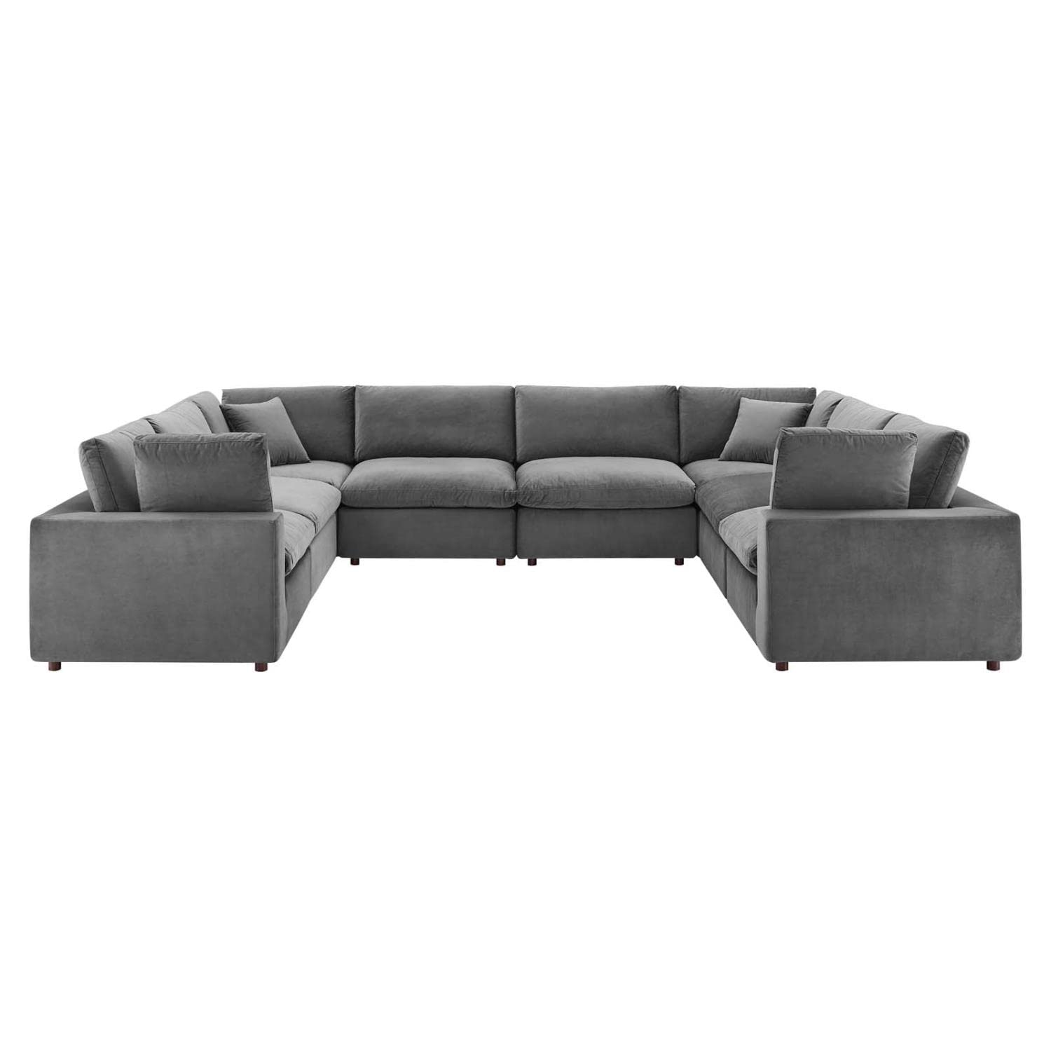 kitchen and dining room sets | CasaFoyer Commix Sectional Sofa | Luxurious & Inviting | Elegant Design | Stain-Resistant Velvet | Solid Wood Construction | Duck Down Cushions | 8-Piece Set in Gray | casafoyer.myshopify.com
