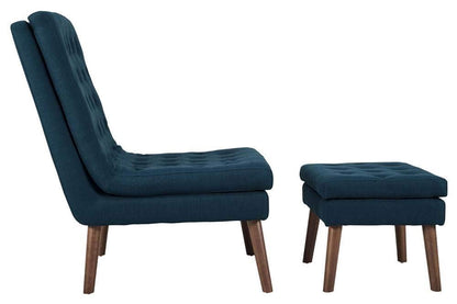 ottomans | CasaFoyer Modify Upholstered Lounge Chair and Ottoman Set | Plush Seating | High-Density Foam | Tufted Buttons | Wood Dowel Legs | 331lb Capacity | Contemporary Living Rooms | casafoyer.myshopify.com