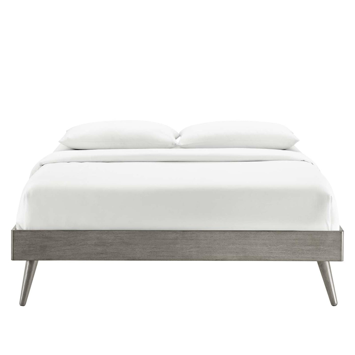 Bed | CasaFoyer Margo Queen Platform Bed | Contemporary Style | Comfortable Sleeping Experience | Retro Charm | Modern Accents | Natural Aesthetics | Trendy Design | Durable Wood Construction | No Box Spring Needed | Easy Assembly | Gray | casafoyer.myshopify.com