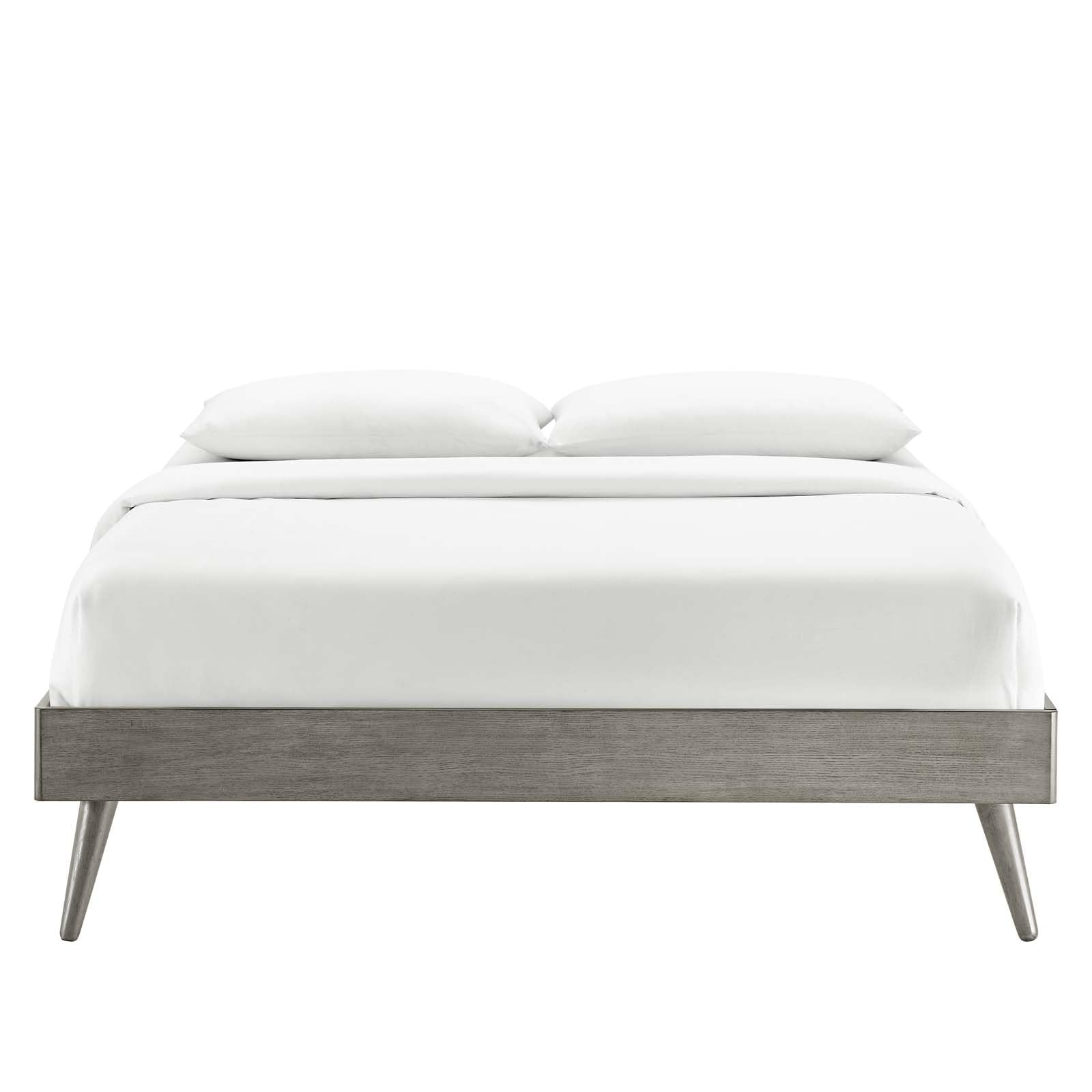 Bed | CasaFoyer Margo Queen Platform Bed | Contemporary Style | Comfortable Sleeping Experience | Retro Charm | Modern Accents | Natural Aesthetics | Trendy Design | Durable Wood Construction | No Box Spring Needed | Easy Assembly | Gray | casafoyer.myshopify.com