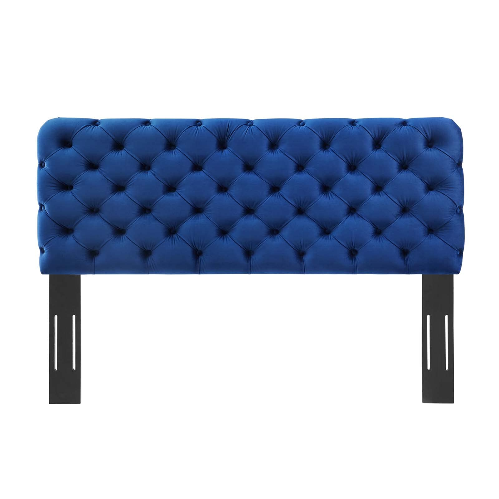 headboards | CasaFoyer Lizzy Tufted Twin Headboard | Elegant Diamond Pattern | Stain-Resistant Performance Velvet | Adjustable Design | Navy | casafoyer.myshopify.com