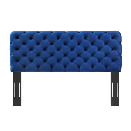 headboards | CasaFoyer Lizzy Tufted Twin Headboard | Elegant Diamond Pattern | Stain-Resistant Performance Velvet | Adjustable Design | Navy | casafoyer.myshopify.com