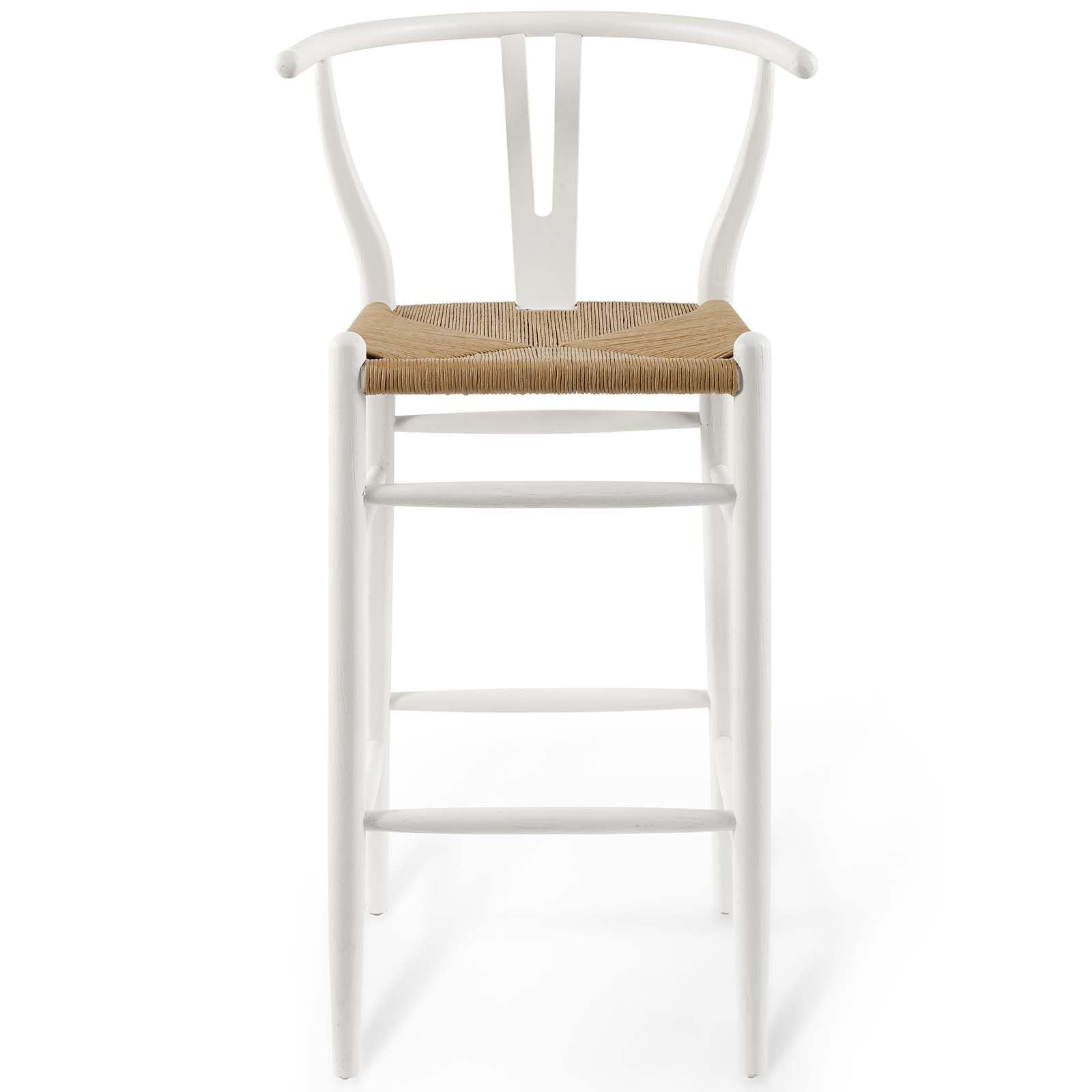 barstools | CasaFoyer Amish Wooden Bar Stool | Rustic Design | Elm Wood Construction | Woven Paper Rope Seat | Fully Assembled | Ideal for Bistros, Bars, Cafes | 331 lbs Weight Capacity | casafoyer.myshopify.com
