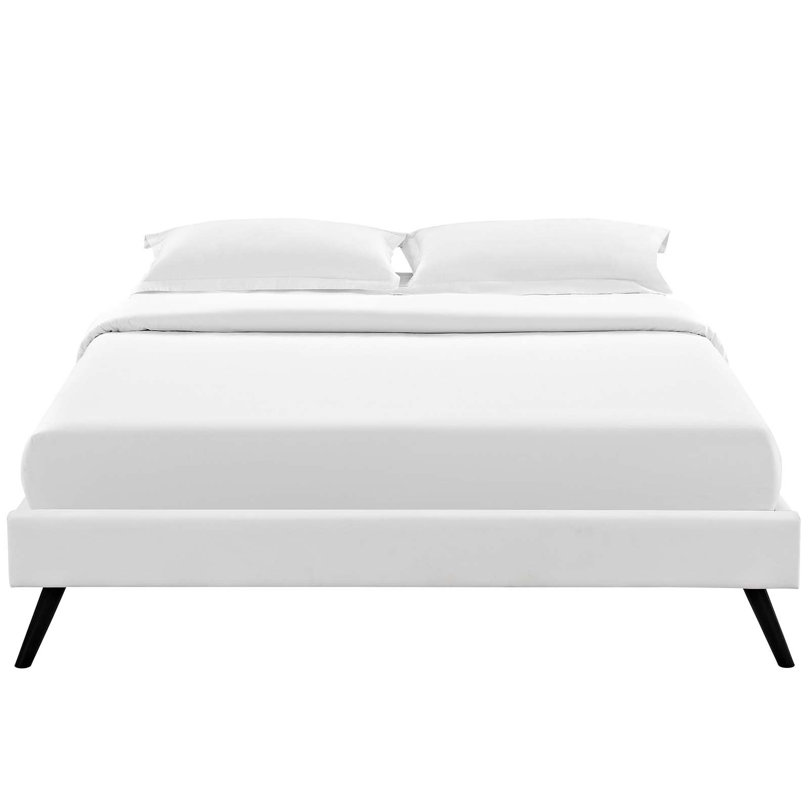Bed | CasaFoyer Loryn Platform Bed | Solid Wood Frame | Vinyl Upholstery | Slat Support System | No Box Spring Needed | Memory Foam Compatible | Stylish Headboard Options | Ideal for Modern Bedrooms | casafoyer.myshopify.com
