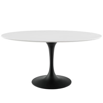 patio dining tables | CasaFoyer Lippa 60 Oval Dining Table | Timeless Modern Design | White Lacquered Top | Chip-Resistant Finish | Tapered Metal Base | casafoyer.myshopify.com
