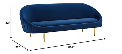 sofas | CasaFoyer Sublime Curve Back Sofa | Luxurious Stain-Resistant Velvet | Dense Foam Cushioning | Modern Design | Versatile Accent Couch | Gold Stainless Steel Legs | 900 lbs Weight Capacity | casafoyer.myshopify.com