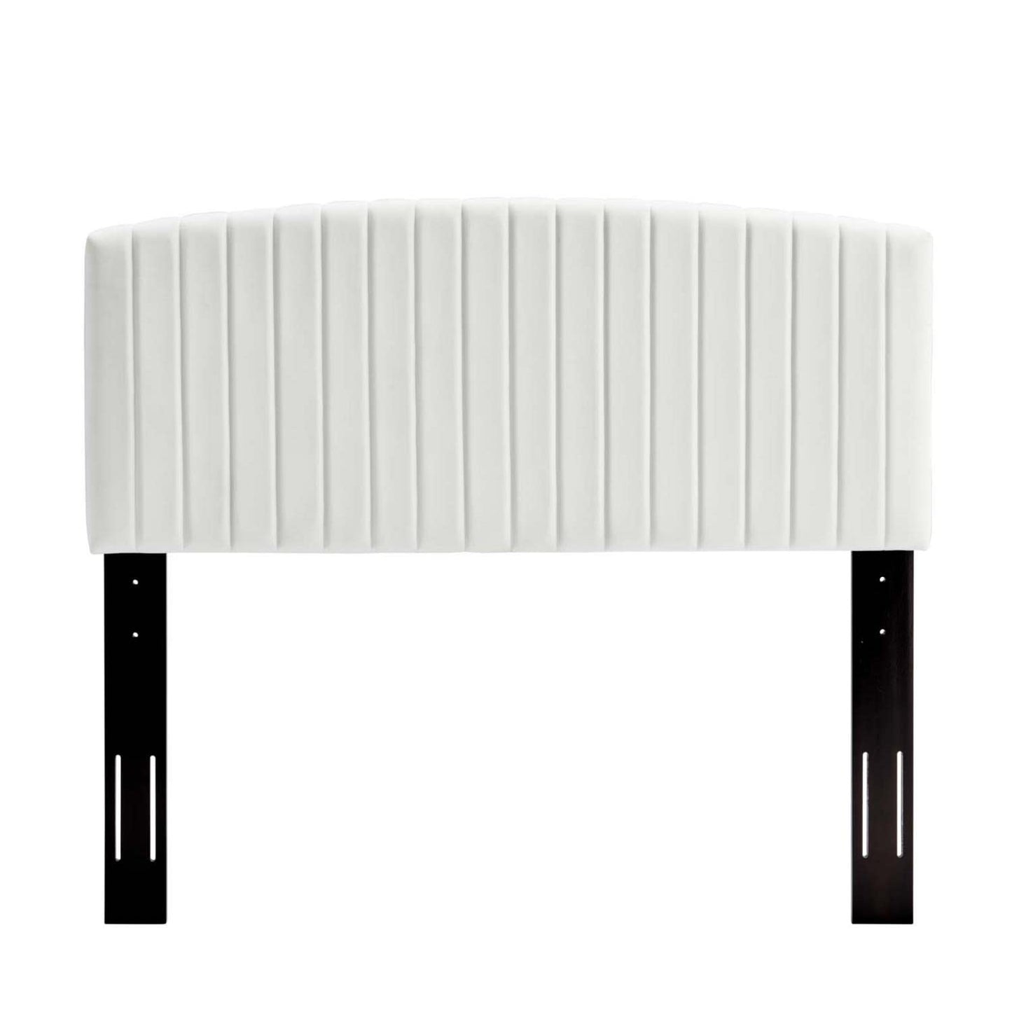 Bed | CasaFoyer Rebecca Twin Channel Tufted Performance Velvet Upholstered Headboard | Elegant White Design | Durable Solid Wood Construction | Stain-Resistant Velvet Upholstery | Ultimate Comfort with Dense Foam Padding | casafoyer.myshopify.com